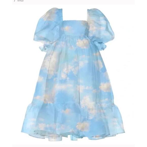 SELKIE Sz S Small Head in the Clouds French Puff Dress NWT - Picture 7 of 16